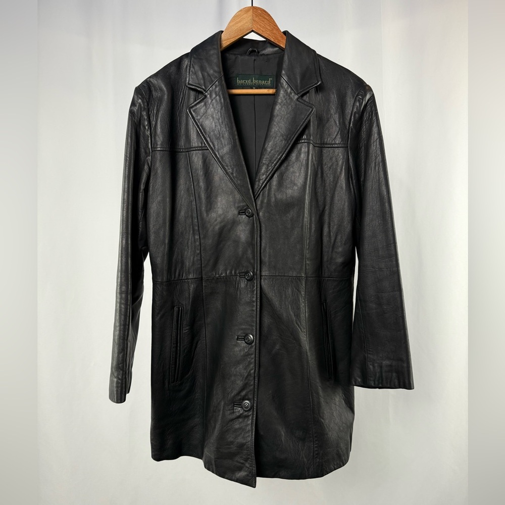Y2K Vintage Harve Benard Leather Jacket for in Black‎ Size Medium